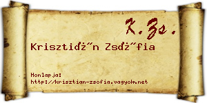 Krisztián Zsófia névjegykártya