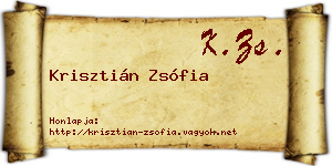 Krisztián Zsófia névjegykártya