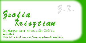 zsofia krisztian business card